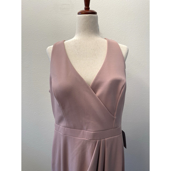 Xscape Maxi Dress Gown Womens 16 Pink Crepe Tulip Hem Prom Bridesmaid MOB NWT - Picture 2 of 8